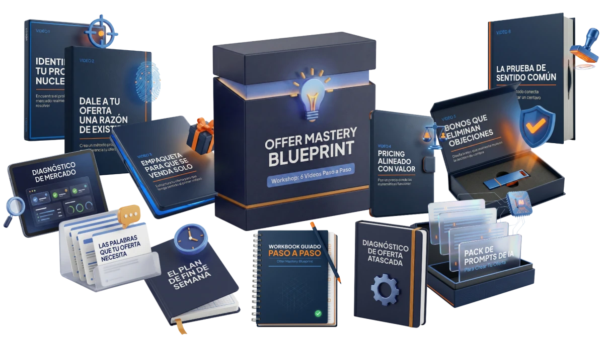 Paquete completo Offer Mastery Blueprint: 6 videos y 5 bonos